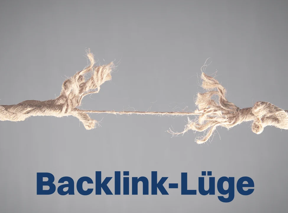 Nahaufnahme eines reißenden Seils als Metapher für schlechten und wertlosen Backlinkaufbau im SEO.