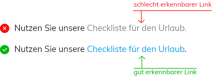Gut vs Schlecht Erkennbare Links